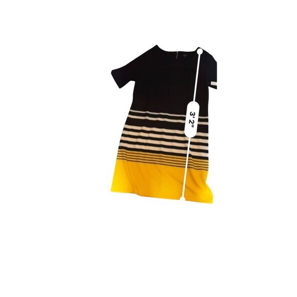 ILE New York Women's Striped Shift Dress Size 14 Multicolor 3/4 Sleeve - Picture 8 of 9